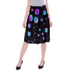 Blue And Purple Dots Midi Beach Skirt