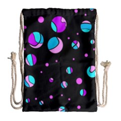 Blue And Purple Dots Drawstring Bag (large)