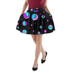 Blue And Purple Dots A-line Pocket Skirt by Valentinaart