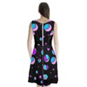 Blue and purple dots Sleeveless Chiffon Waist Tie Dress View2