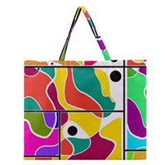 Colorful Windows  Zipper Large Tote Bag