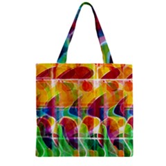 Abstract Sunrise Zipper Grocery Tote Bag by Valentinaart