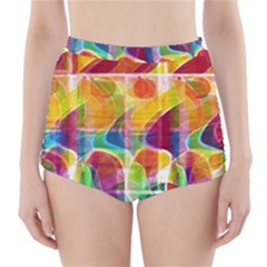 Abstract Sunrise High-waisted Bikini Bottoms