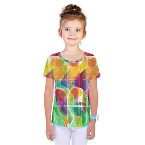 Abstract Sunrise Kids  One Piece Tee by Valentinaart