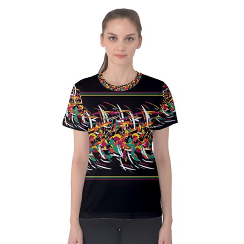 Colorful Barbwire  Women s Cotton Tee by Valentinaart