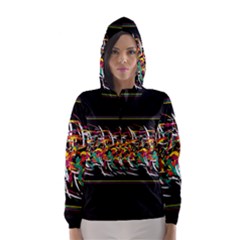 Colorful Barbwire  Hooded Wind Breaker (women) by Valentinaart