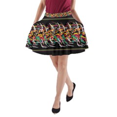 Colorful Barbwire  A-line Pocket Skirt by Valentinaart