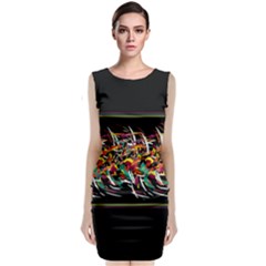 Colorful Barbwire  Sleeveless Velvet Midi Dress by Valentinaart