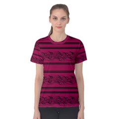 Red Barbwire Pattern Women s Cotton Tee