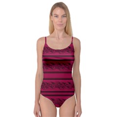 Red Barbwire Pattern Camisole Leotard 