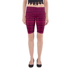 Red Barbwire Pattern Yoga Cropped Leggings