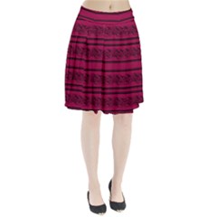 Red Barbwire Pattern Pleated Skirt