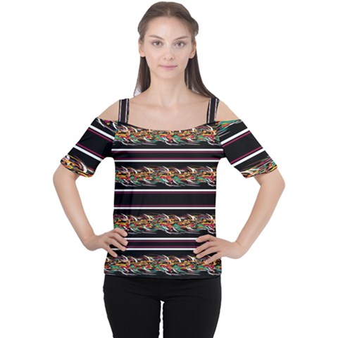 Colorful Barbwire Women s Cutout Shoulder Tee by Valentinaart