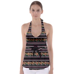 Colorful Barbwire Babydoll Tankini Top