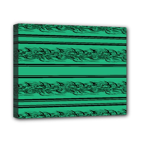 Green Barbwire Canvas 10  X 8  by Valentinaart