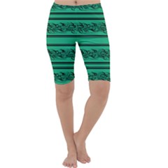 Green Barbwire Cropped Leggings 