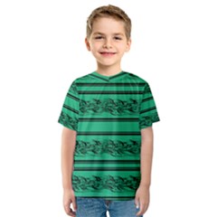 Green Barbwire Kids  Sport Mesh Tee