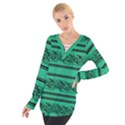 Green barbwire Women s Tie Up Tee View1