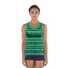 Green Barbwire Women s Sport Tank Top  by Valentinaart