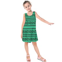 Green Barbwire Kids  Sleeveless Dress