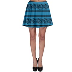 Blue Barbwire Skater Skirt by Valentinaart