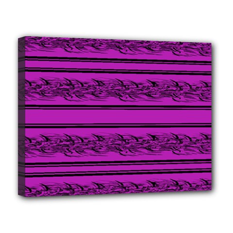 Magenta Barbwire Canvas 14  X 11  by Valentinaart