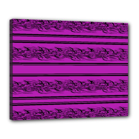 Magenta Barbwire Canvas 20  X 16  by Valentinaart