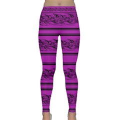 Magenta Barbwire Classic Yoga Leggings by Valentinaart