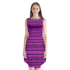 Magenta Barbwire Sleeveless Chiffon Dress  