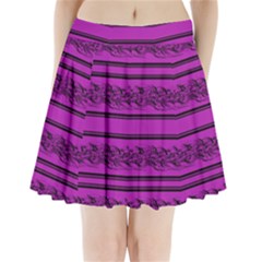 Magenta Barbwire Pleated Mini Skirt