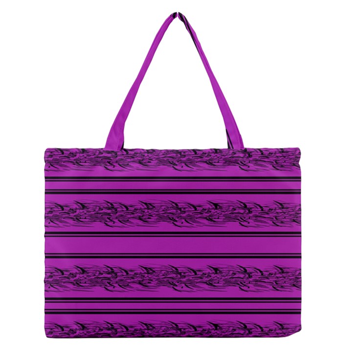 Magenta barbwire Medium Zipper Tote Bag