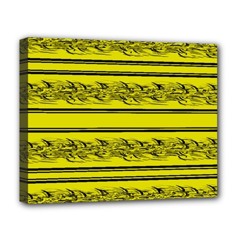 Yellow Barbwire Deluxe Canvas 20  X 16   by Valentinaart