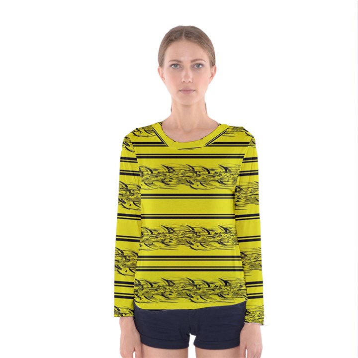 Yellow barbwire Women s Long Sleeve Tee