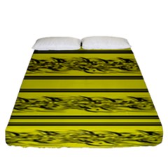 Yellow Barbwire Fitted Sheet (king Size)