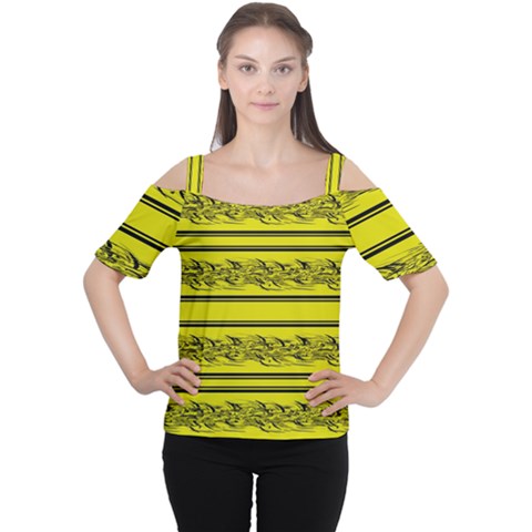 Yellow Barbwire Women s Cutout Shoulder Tee by Valentinaart