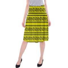 Yellow Barbwire Midi Beach Skirt