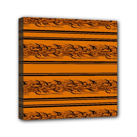 Orange Barbwire Pattern Mini Canvas 6  X 6  by Valentinaart