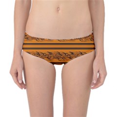 Orange Barbwire Pattern Classic Bikini Bottoms