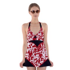 Valentine s Day Design Halter Swimsuit Dress