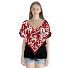 Valentine s Day Design Flutter Sleeve Top by Valentinaart