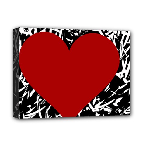 Red Valentine Deluxe Canvas 16  X 12   by Valentinaart