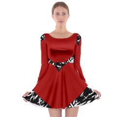 Red Valentine Long Sleeve Skater Dress