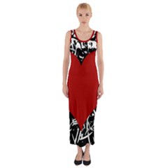 Red Valentine Fitted Maxi Dress