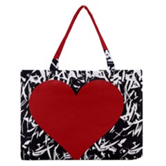 Red Valentine Medium Zipper Tote Bag