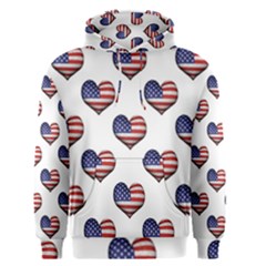 Usa Grunge Heart Shaped Flag Pattern Men s Pullover Hoodie by dflcprintsclothing