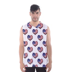 Usa Grunge Heart Shaped Flag Pattern Men s Basketball Tank Top