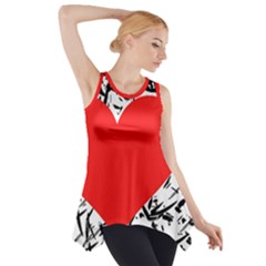 Red Valentine 2 Side Drop Tank Tunic by Valentinaart