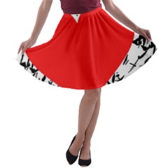 Red Valentine 2 A-line Skater Skirt by Valentinaart