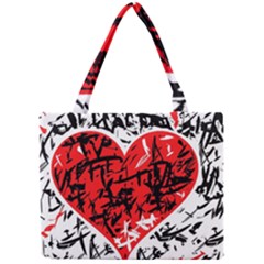 Red Hart - Graffiti Style Mini Tote Bag by Valentinaart