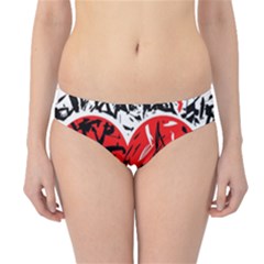 Red Hart - Graffiti Style Hipster Bikini Bottoms